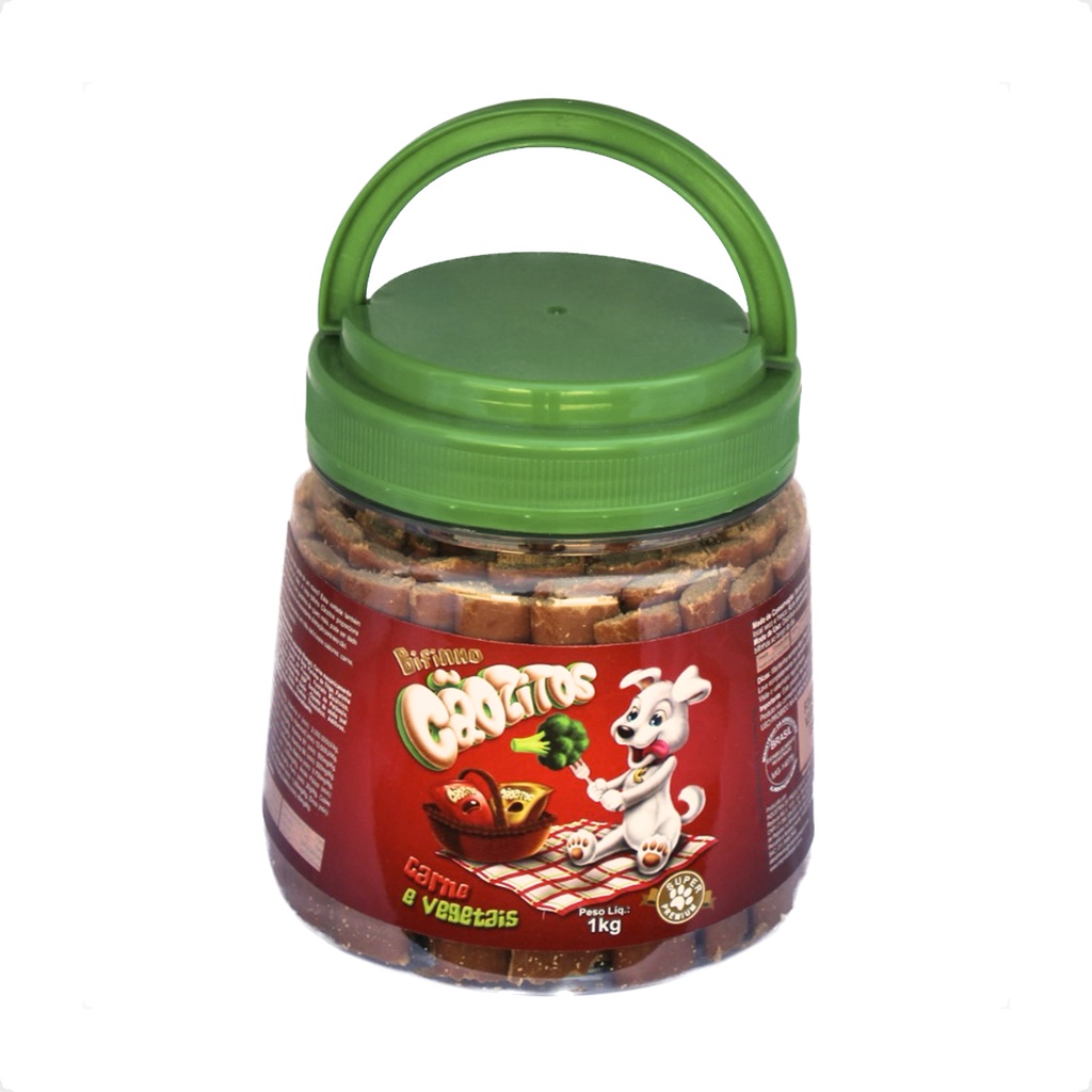Bifinho Cãozitos Premium - 1 Kg  - Carne e Vegetais - Pets