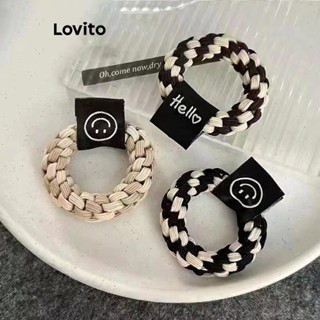 Lovito Laços De Cabelo Casuais Xadrez Colorblock Maillard Para Mulheres LFA12245