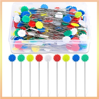 50pcs/100pcs Pinos De Costura De Cabeça Chata Com Agulha Box Needle Arts em Oferta na Shopee