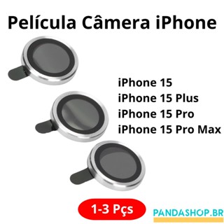Película De Camera 3D Lente Bolinha Lisa Para IPhone 15/15 Plus/15 Pro/15 Pro Max Alta Proteção - Envio Rápido