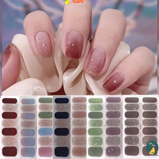 CAN 14Tips Adesivos Para Unhas Em Gel , Tiras De Esmalte Semicurado INS Auto-Adesivo Brilhante Simples De Embalagens De DIY NAil Art Making