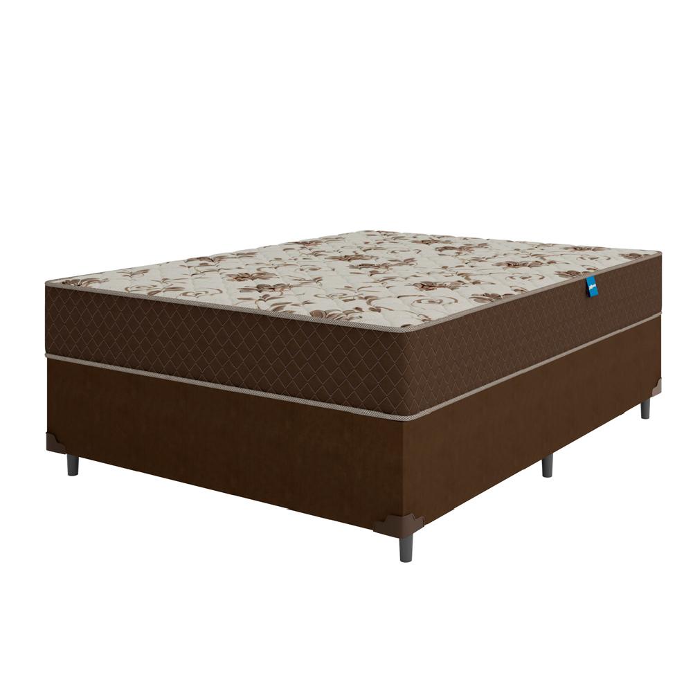 Cama Box Casal Colchão Espuma D33 Marquês 138x188x57cm Marrom Umaflex - Suporta até 90kg por Pessoa - Home & Living
