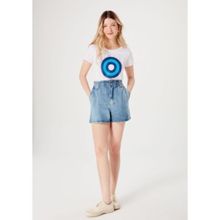 Shorts Jeans Feminino Cintura Alta Clochard