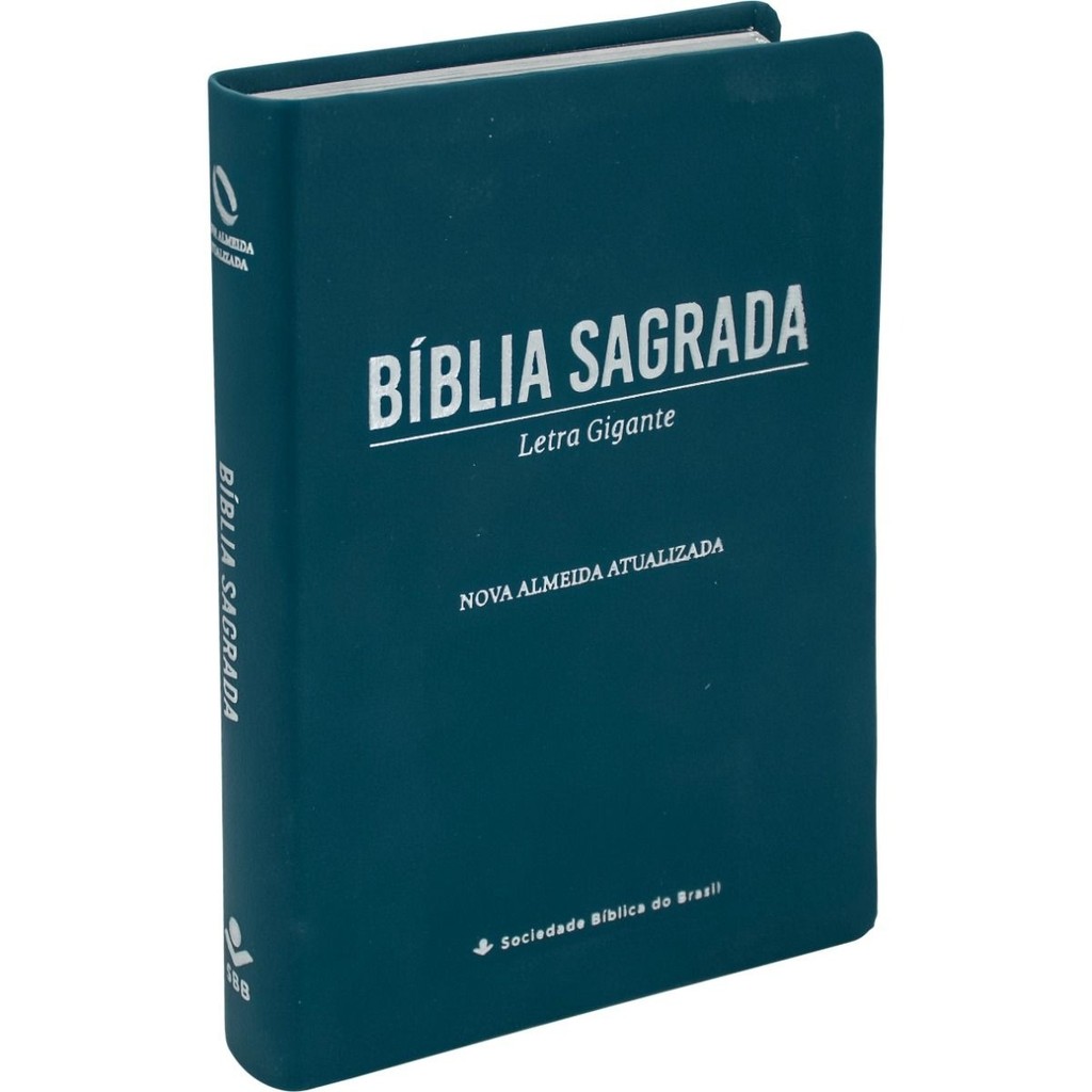 Bíblia Sagrada NAA | Letra Gigante | Couro Sintético | Azul