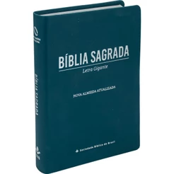 Bíblia Sagrada NAA | Letra Gigante | Couro Sintético | Azul