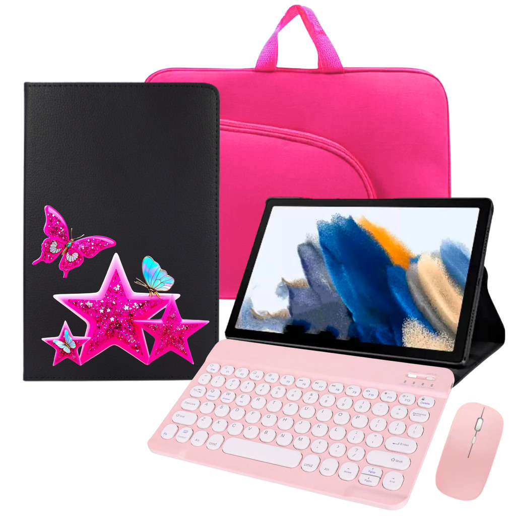 Kit Capa Giratória Para Tablet Galaxy Tab A9 Plus + Teclado e Mouse Bluetooth + 