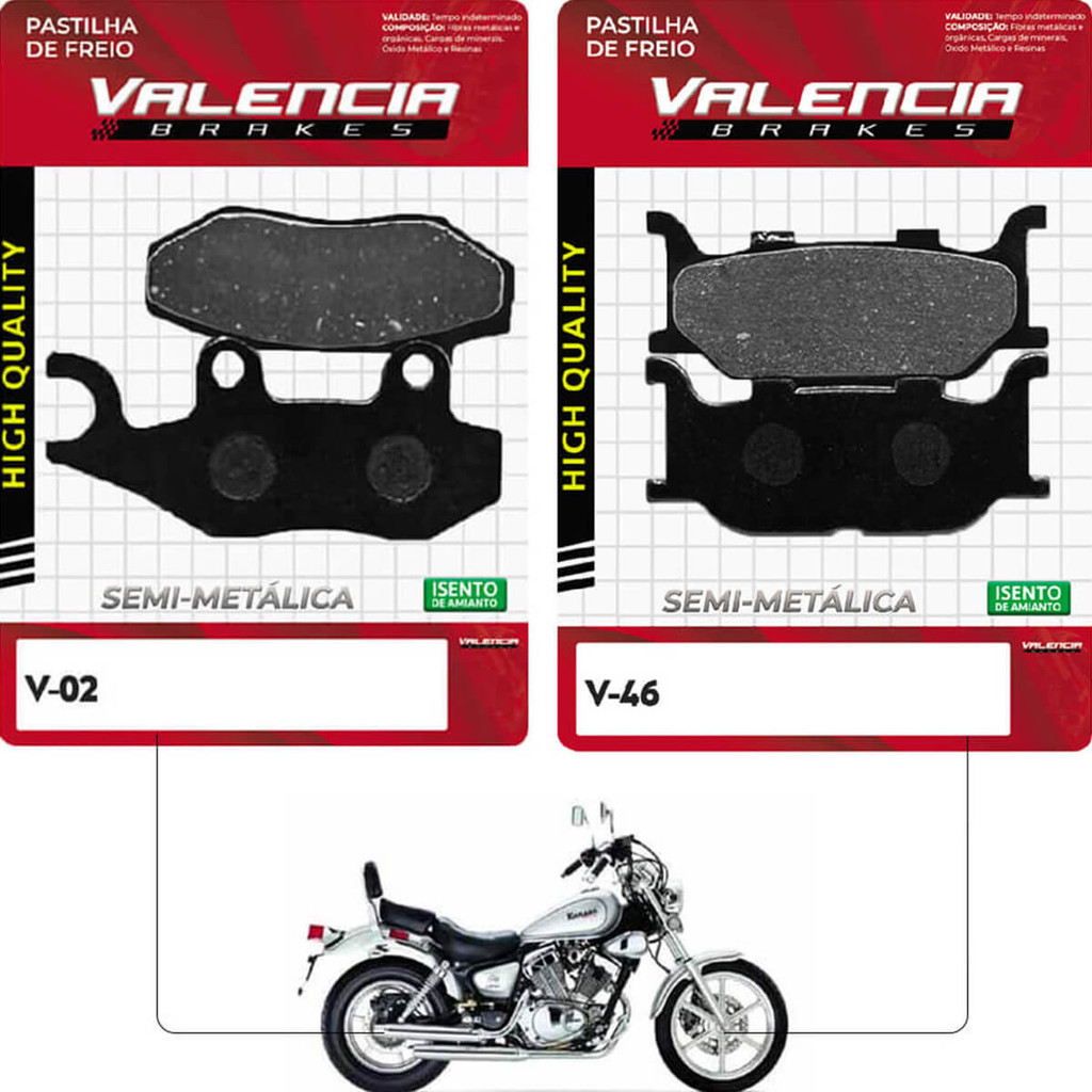 Jogo Pastilha Freio Dianteiro+Traseiro Horizon 150/ Kansas 250 Valencia Brakes