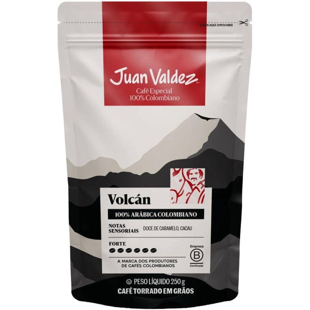 CAFE JUAN VALDEZ VOLCAN EM GRAOS 250G