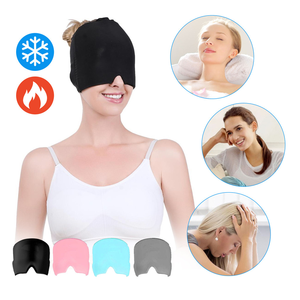 Touca Terapêutica para Dor de Cabeça Alívio da Enxaqueca Compressão Quente e Frio em Oferta na Shopee