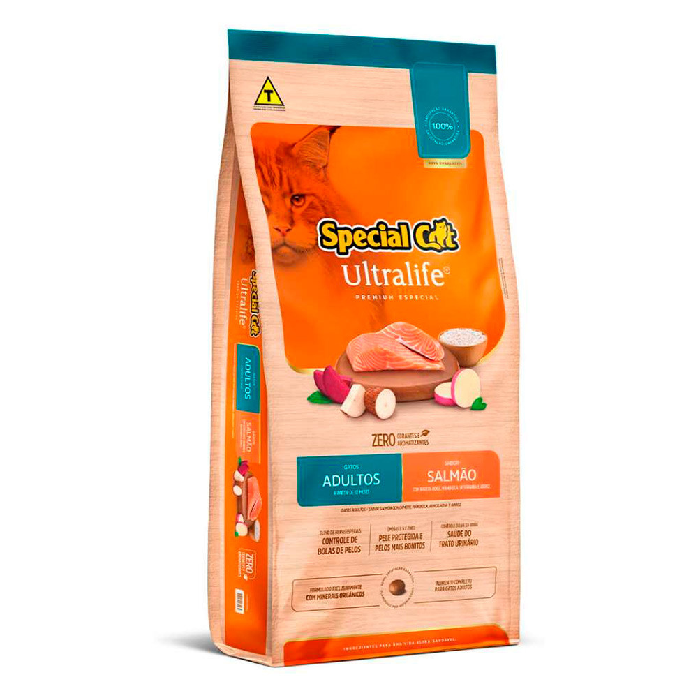 Ração Special Cat Ultralife Para Gatos Adultos Salmão e Arroz 20kg