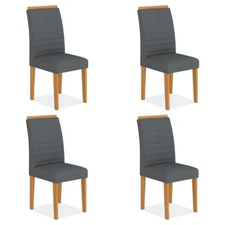 Kit 4 Cadeiras Estofadas Lima Cinamomo/cinza - Móveis Arapongas em Oferta na Shopee