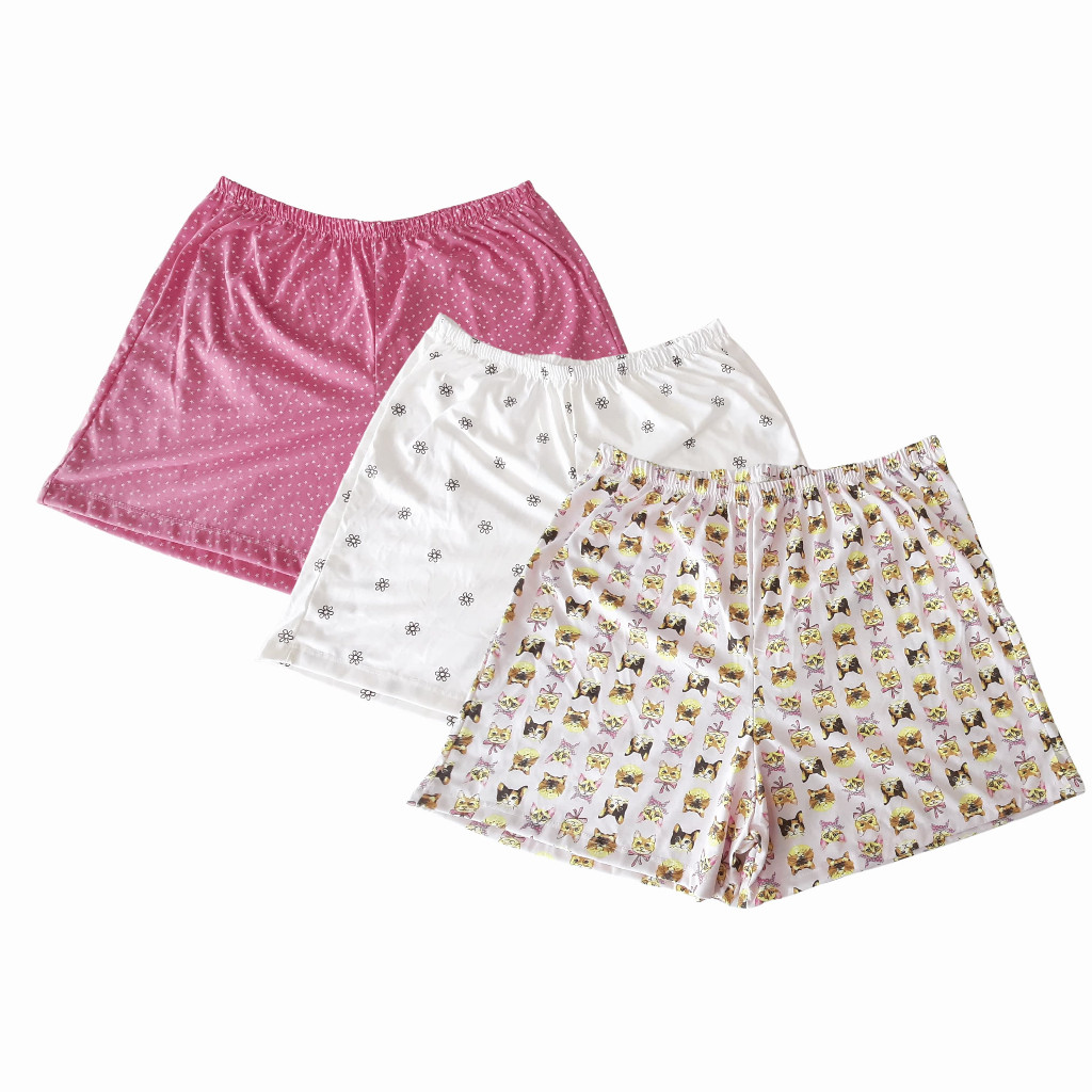 Kit 3 Shorts SORTIDOS Malha Pijamas Feminino Short Doll Confortável Variados De Verão