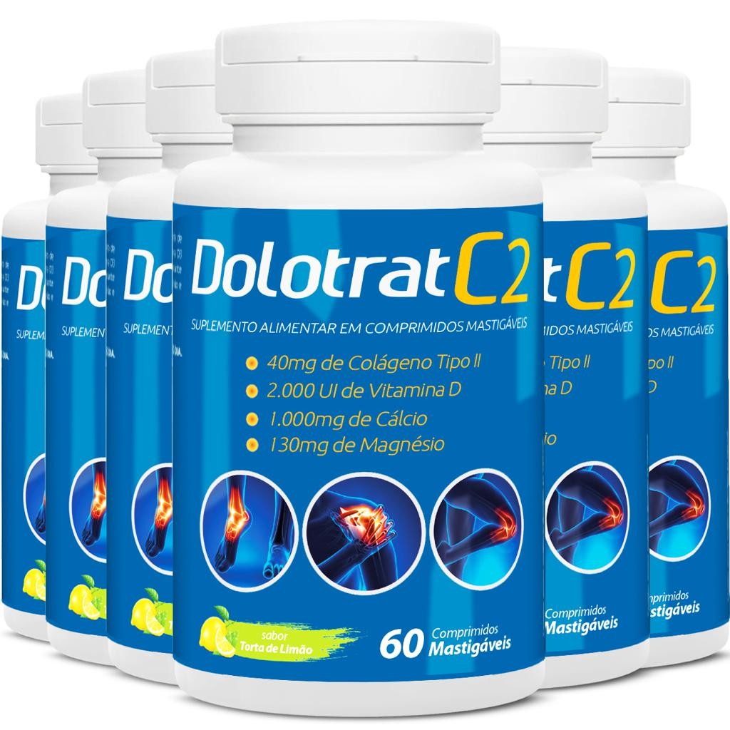 6X COLAGENO TIPO 2 COM VITAMINA D + MAGNESIO + CALCIO 60CPS