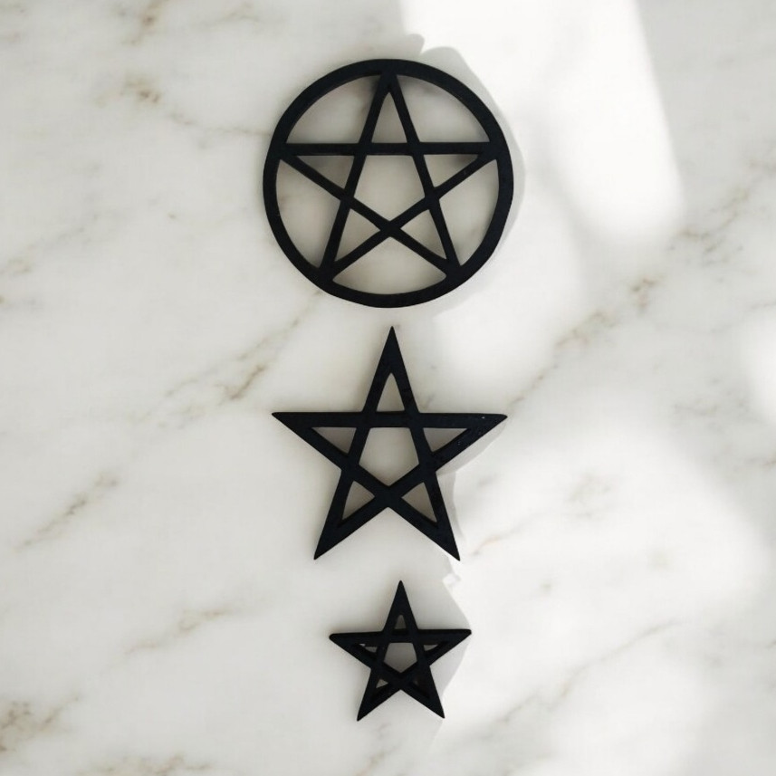Kit de Apliques em MDF 3mm preto Kit Pentagrama, Artesanato, Decoração
