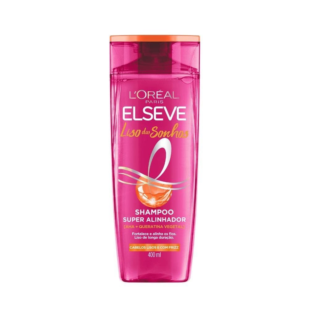 Shampoo Elseve Liso Dos Sonhos AHA + Queratina Vegetal 400ml em Oferta na Shopee