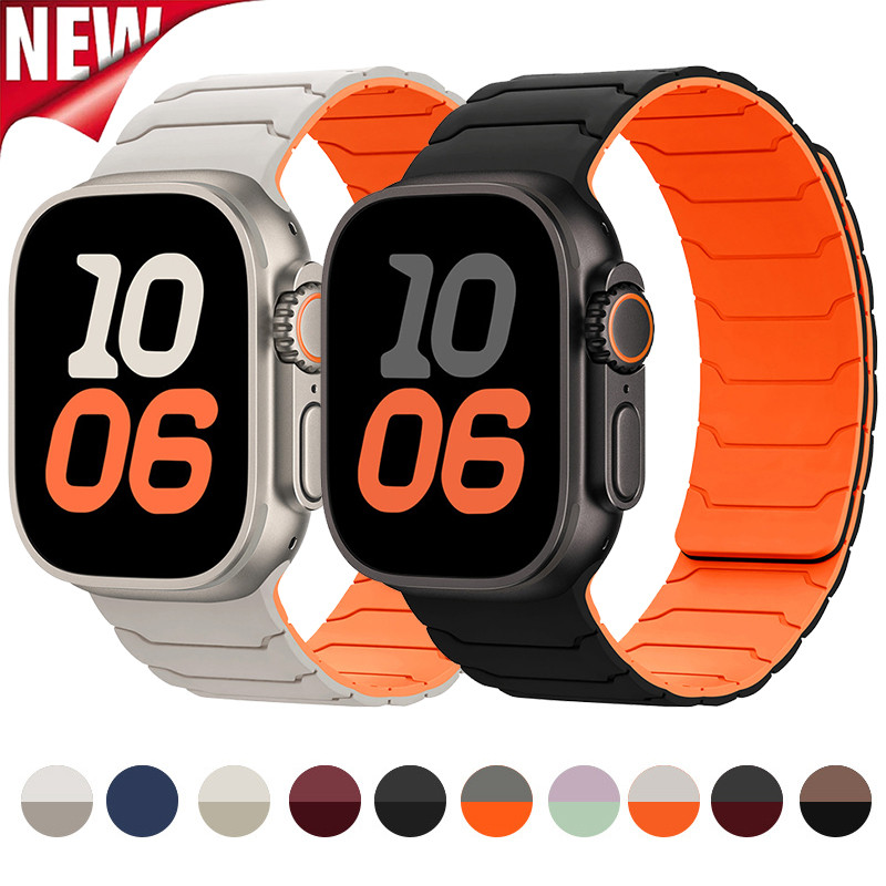 Pulseira Magnética Forte De Silicone Para Apple Watch Ultra 2 49mm s10 46mm IWat