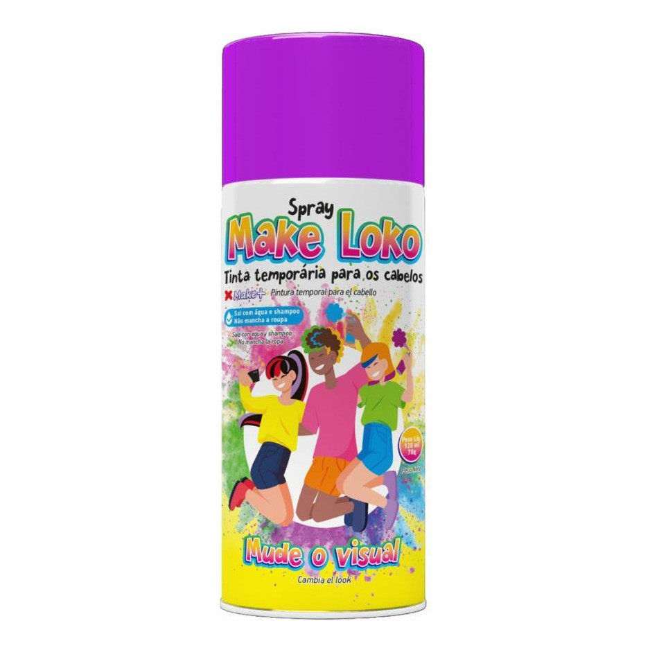 Tinta Spray Temporária Para Cabelo Violeta Rosa 120ml