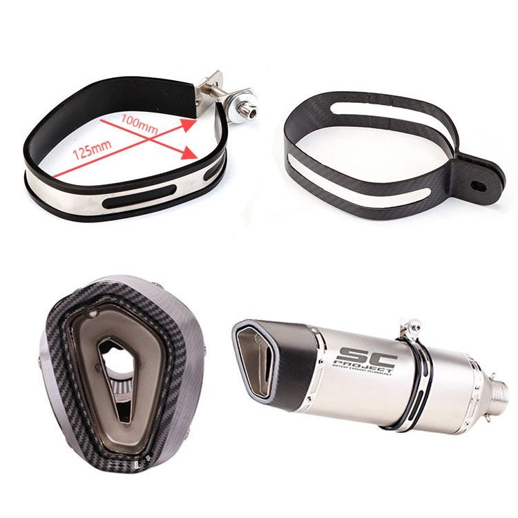 Braçadeira De Escape De Motocicleta Em Aço Inoxidável , Silenciador De Escapamento , Cabide De Fixação