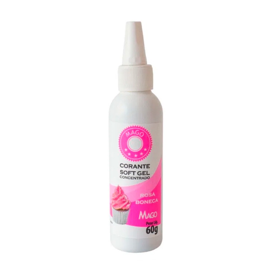 Corante Soft Gel Rosa Boneca - 60g - 1 unidade - Mago - Rizzo em Oferta na Shopee
