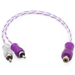 Cabo Y RCA Blindado 1 Femea 2 Machos Injetado Roxo 4mm