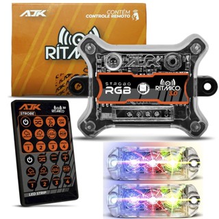 Central Strobo Ritmico 3.0 Com Controle De Ação Dupla Par De Farol RGB Endereçavel 6W AJK Suporte 5 Mil Farois