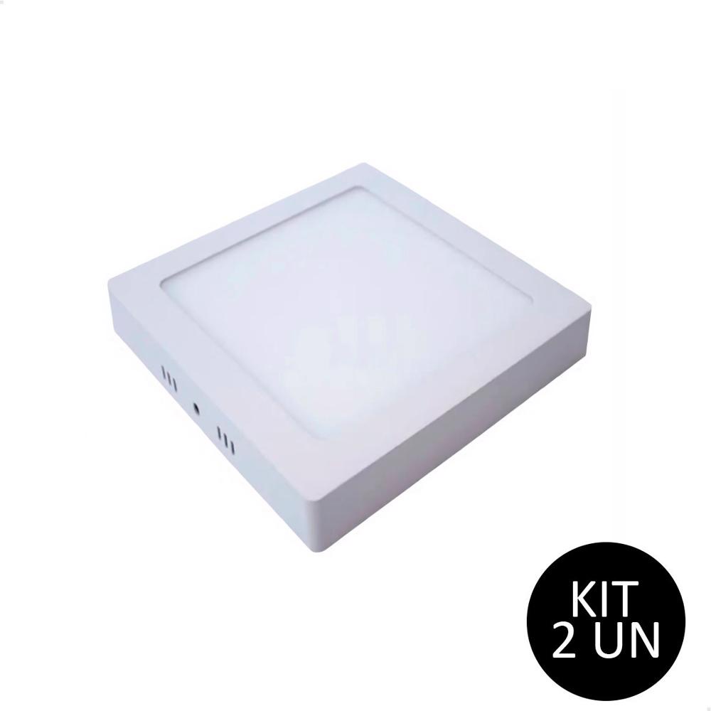 Kit 2 Plafon Painel De Led Sobrepor 12w 4000k Nobre Luz