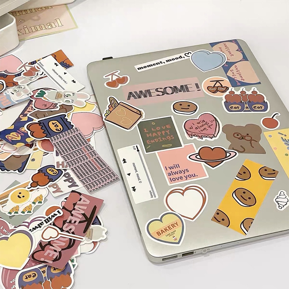 Estojo iPad Case DIY Sticker Cherry Love Food TikTok Mesmo Stickers Para Celular , Redmi Pad , Tablet