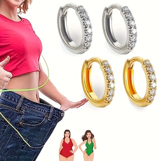 Terapia Magnética Linfática Brincos Com Gemas Sintéticas Brilhantes Decorados Orelha Mágica Ornamentos Femininos