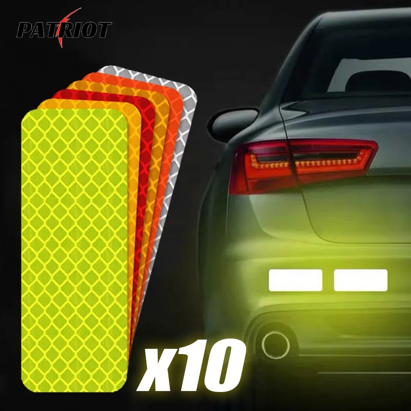 Decalques Refletores De Proteção De Pára-Choques Para Carros/10Pcs Adesivo Refletivo Super Leve Fita De Segurança Multicolor De Alerta Noturno Veículos De Motocicleta