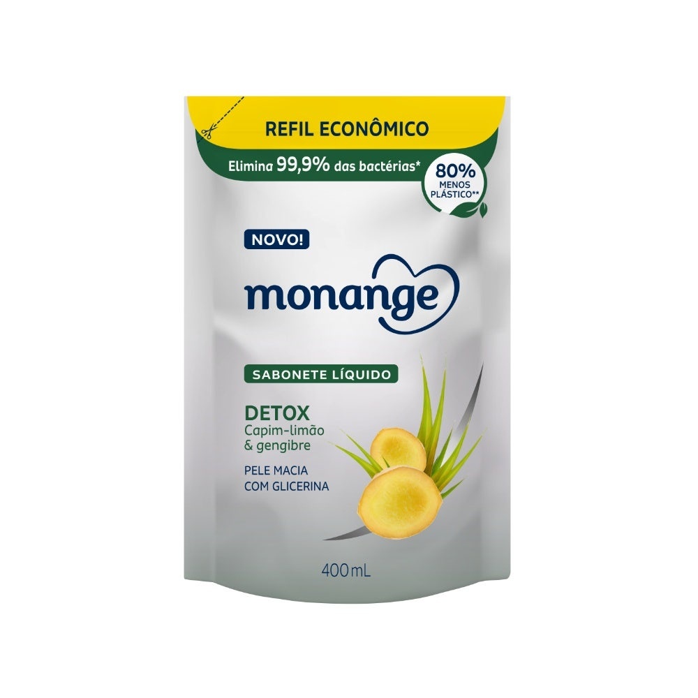 Sabonete Líquido Monange Detox Refil 400ml em Oferta na Shopee