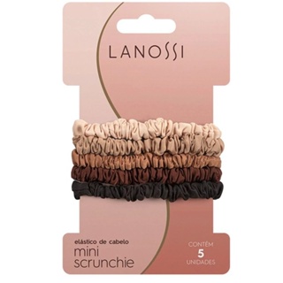 Kit 5 Unidades De Elásticos De Cabelo Pulseira Mini Scrunchie Capuccino Lanossi LS2531 1x10x12 em Oferta na Shopee