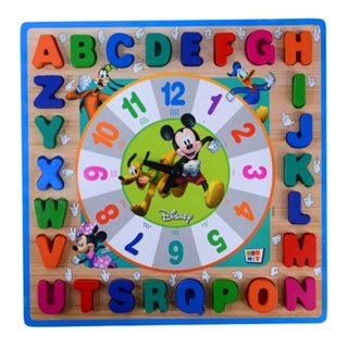Brinquedo Educativo Pedagogico Relogio Divertido Mickey Encaixe Alfanumérico Libras em Oferta na Shopee