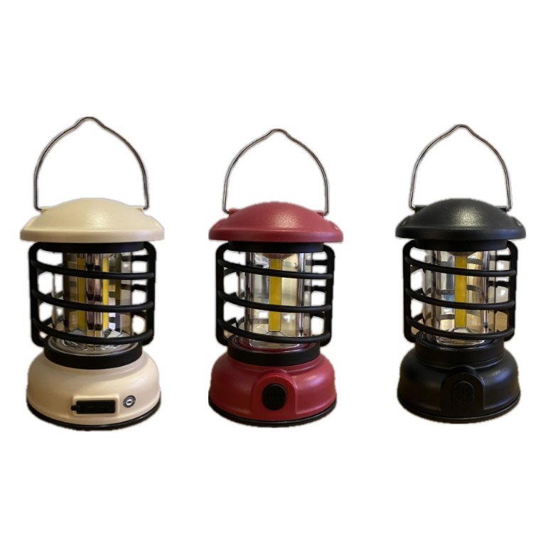 Lampiao Led Lanterna Lamparina Camping Luminaria 3 Intensidades Recarregavel USB
