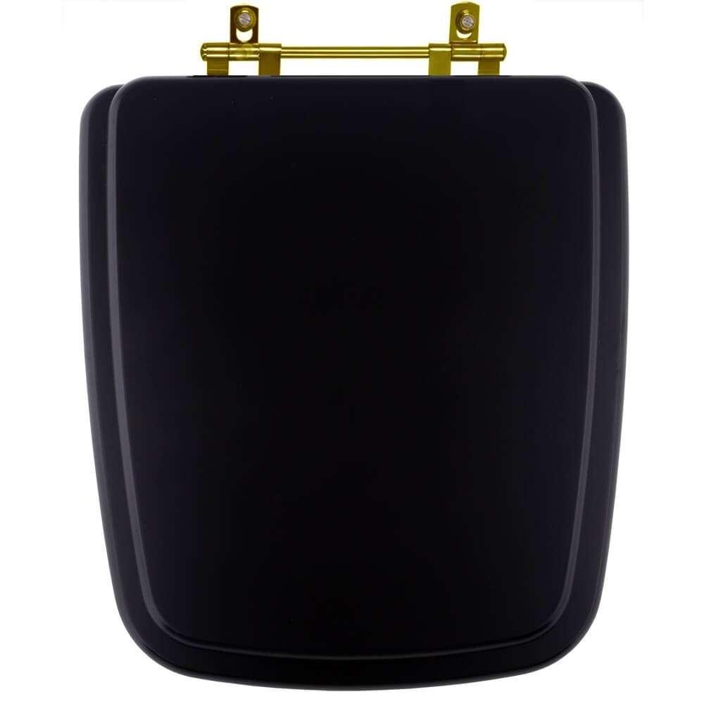 Tampa de Vaso Poliester Boss Noir para bacia Incepa Com Ferragem Dourada