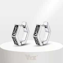VNox Brincos De Anel Geométrico Masculino , Aço Inoxidável Antialérgico Gótico Frio Jóias De Presente