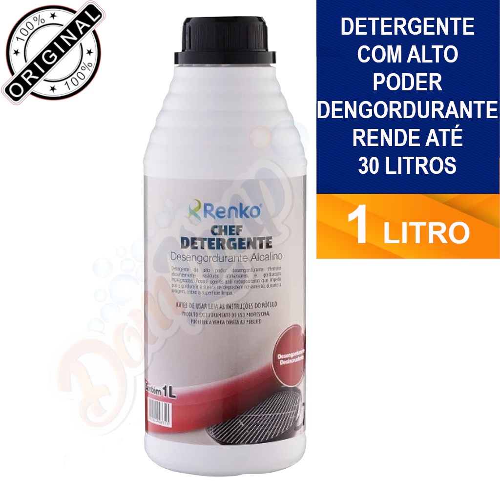 Chef Detergente Desengordurante Alcalino 1L Renko em Oferta na Shopee