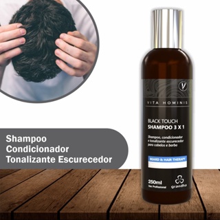 Grandha Shampoo Tonalizante Escurecedor Vita Hominis Black Touch 3x1 250ml em Oferta na Shopee