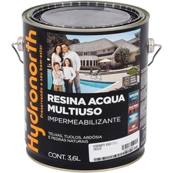 Resina Base de Água Multiuso Incolor Brilhante 3,6l Piso Pedra Parede Telhado