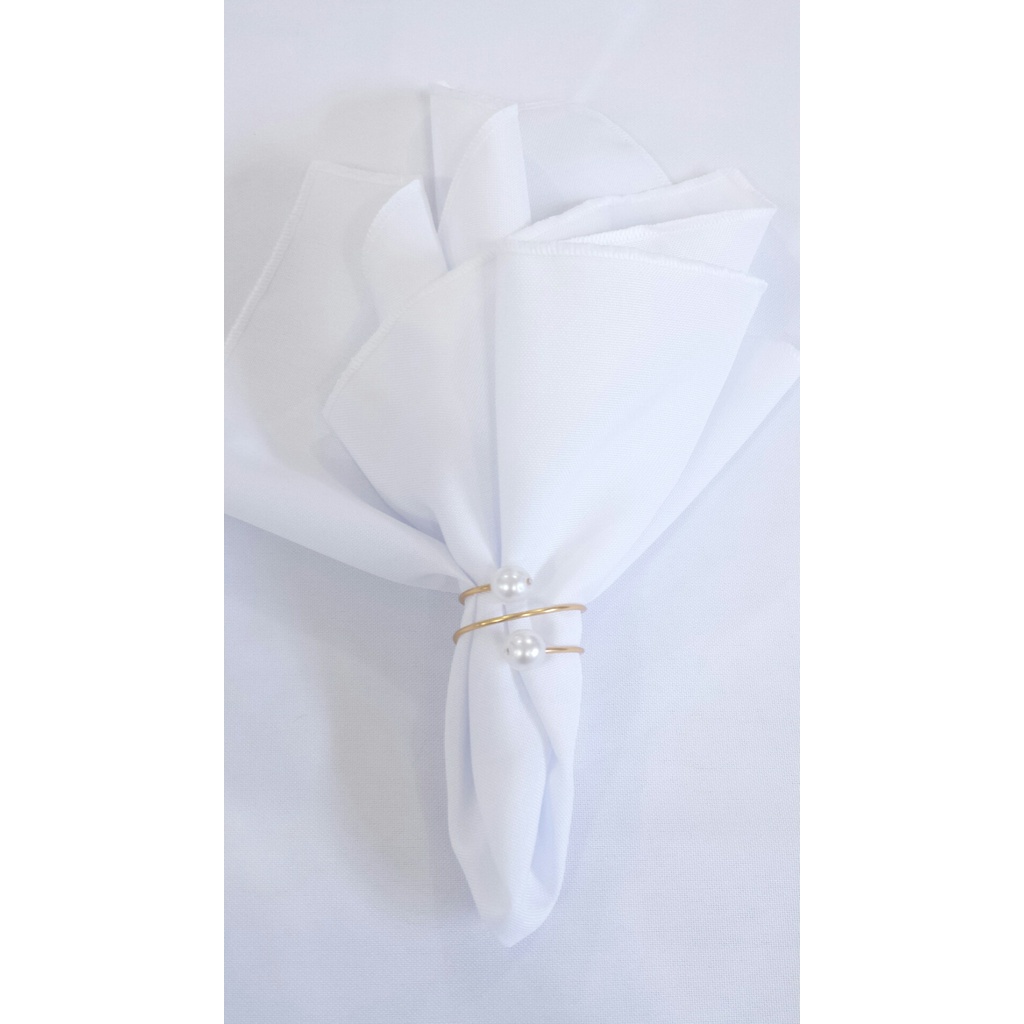 04 Guardanapos Brancos Ano Novo Tecido Oxford Natal 35x35