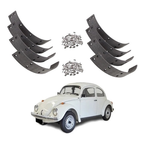Kit Lona Freio Roda Dianteira + Roda Traseira Fusca 4 Furos