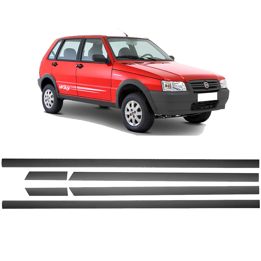 Jogo Friso Lateral Uno Way 4 Portas 2008 2009 2010 2011 2012 2013 Cinza