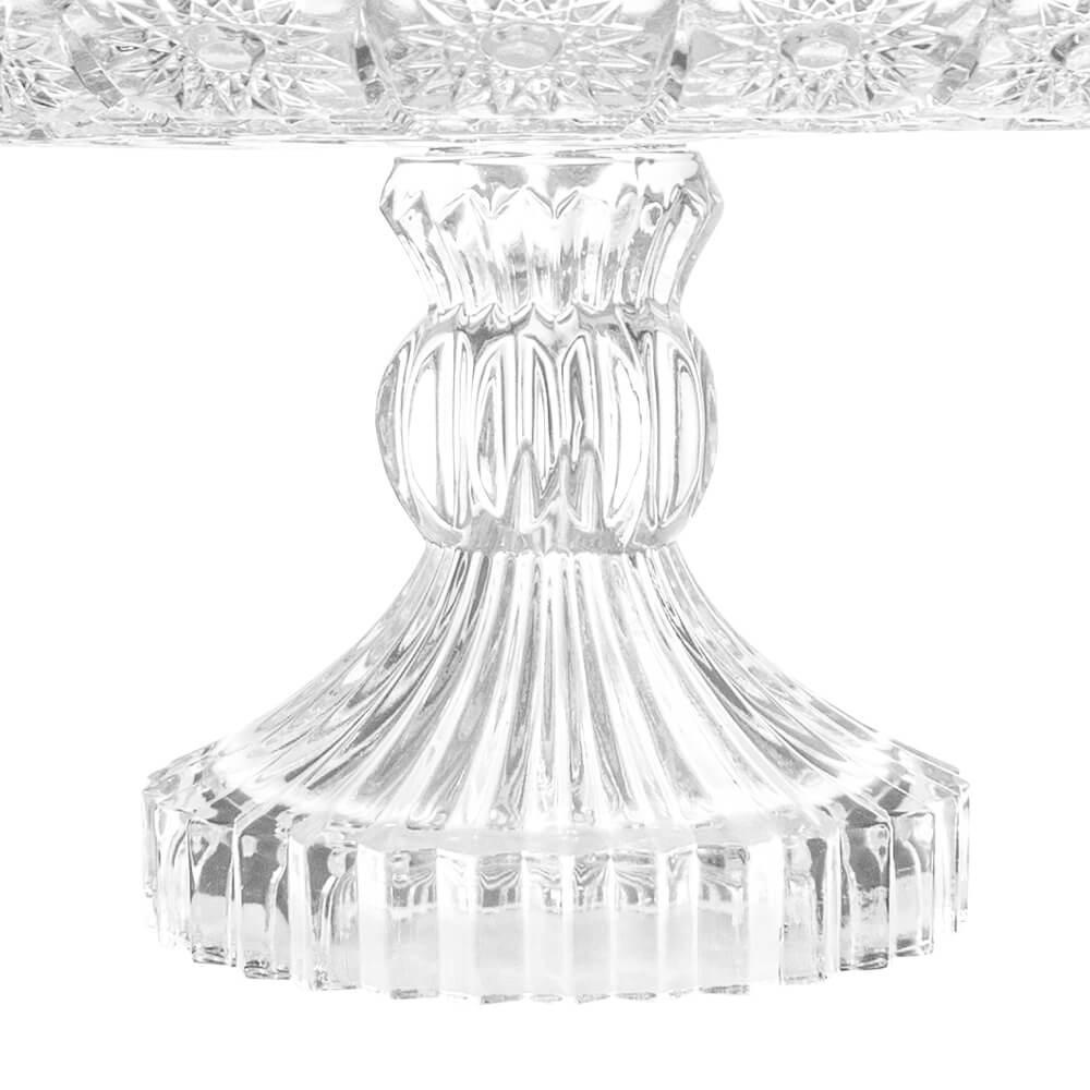 Detalhes do Centro de Mesa Fruteira Boleira em Vidro Transparente Bohemia 30cm - City Glass