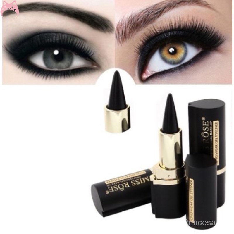 [Princesa]	Ds Lápis De Olhos Em Gel Preto À Prova D 'Água De Longa Duração HGF

