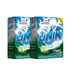 Kit 2 Detergente Unik E Pó Para Lava Louças Caixa 1K Limão
