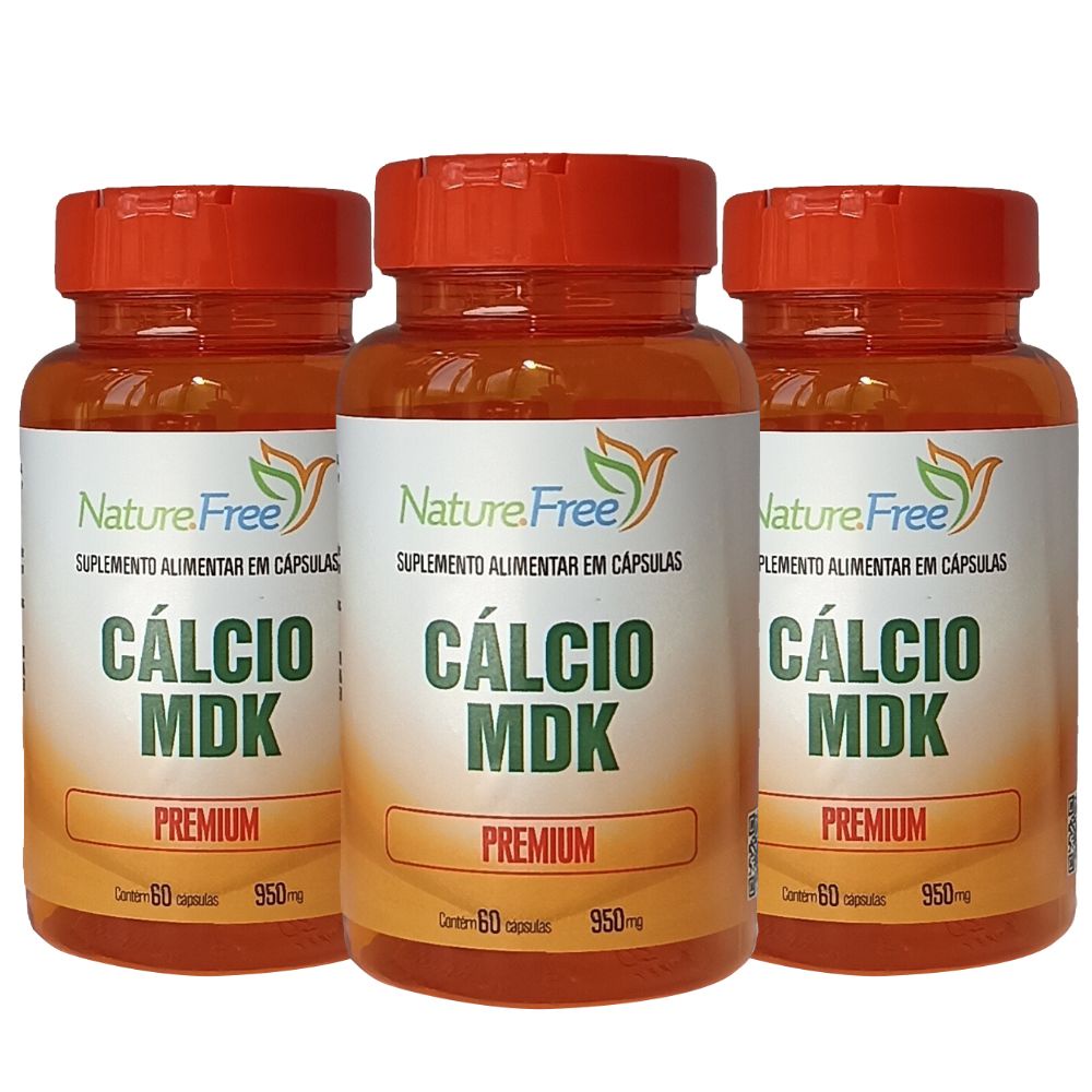 Kit 3 Cálcio MDK em Cápsula 60 Cáps - NathurePro