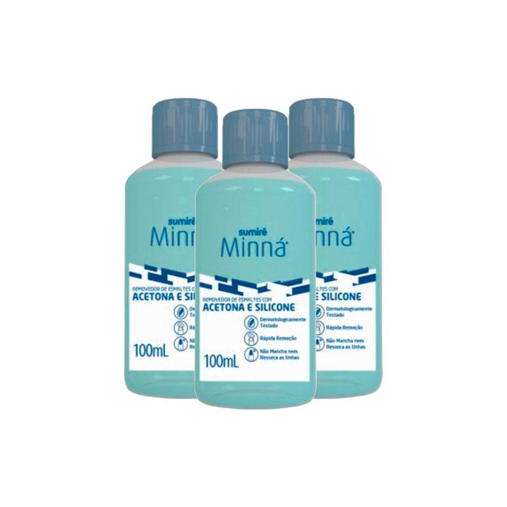 Kit Removedor Esmalte Minná com Acetona 100ml (3 unidades) em Oferta na Shopee