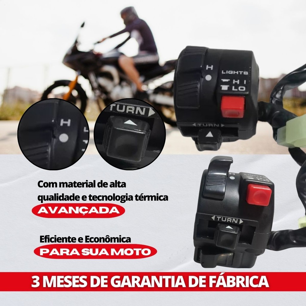 Punho Chave De Luz Para Honda Xlr 125 Es 2001 2002 Completo Seta Pisca Buzina — imagem 2 de 2