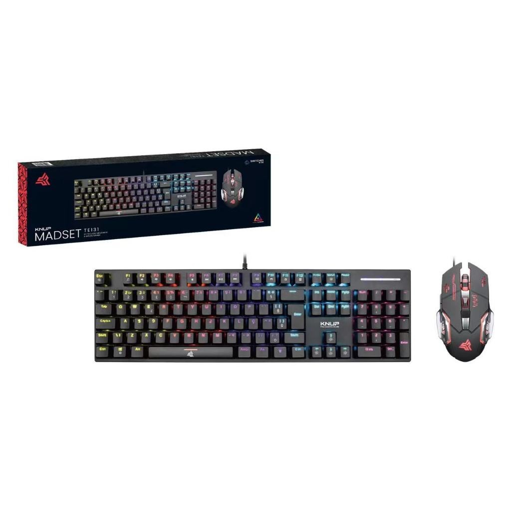 Kit Teclado e Mouse Gamer Mecânico USB RGB KP-TE131 - Knup em Oferta na Shopee