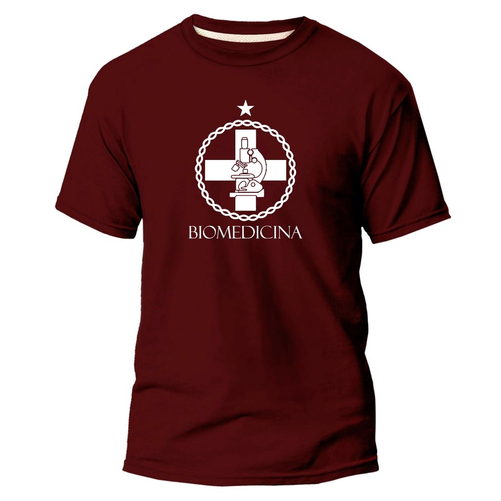Camisa Unissex Estampado Algodão Lisa Academia Faculdade Biomedicina Personalizada