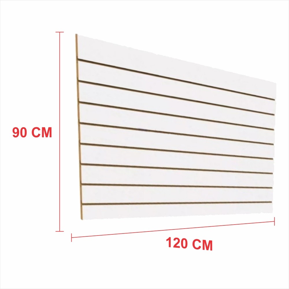 Painel canaletado 90x120 Branco kit placa mdf loja canaletado canelado  - Sem ganchos em Oferta na Shopee